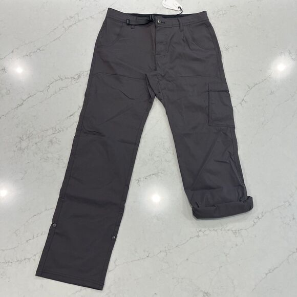 Prana NEW Zion Pants Mens 32X32 Dark Iron Stretch Relaxed Straight Leg Hiking